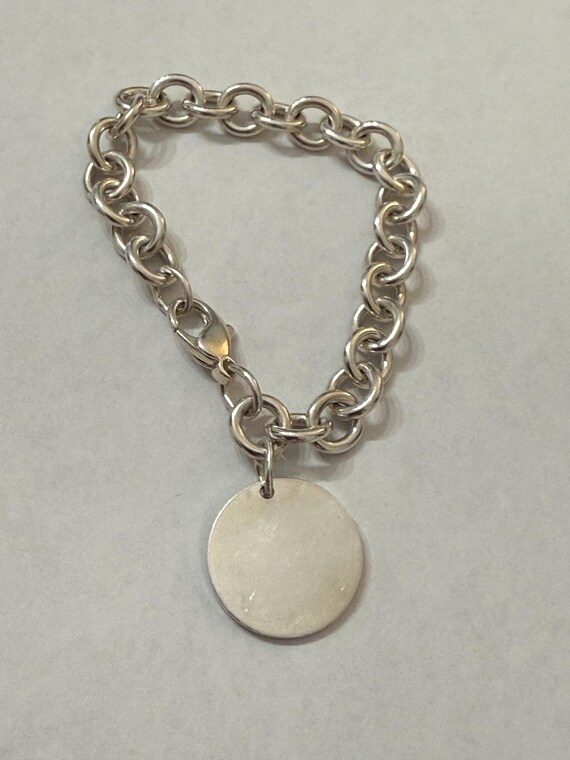 TIFFANY & Co. Sterling Silver Please Return to Round Disc Link
