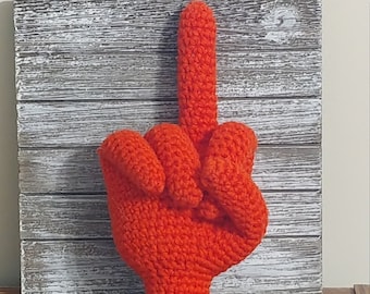 Crochet Middle Finger, Adult Humor, ASL, Vulgar Plush, Joke Gift for Friend, Sarcastic Gift