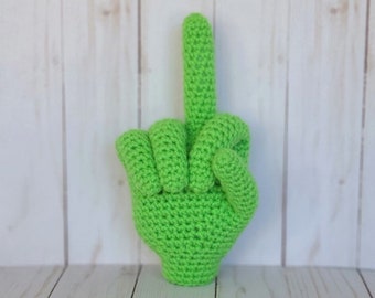 Crochet Middle Finger, Adult Humor, ASL, Vulgar Plush, Joke Gift for Friend, Sarcastic Gift