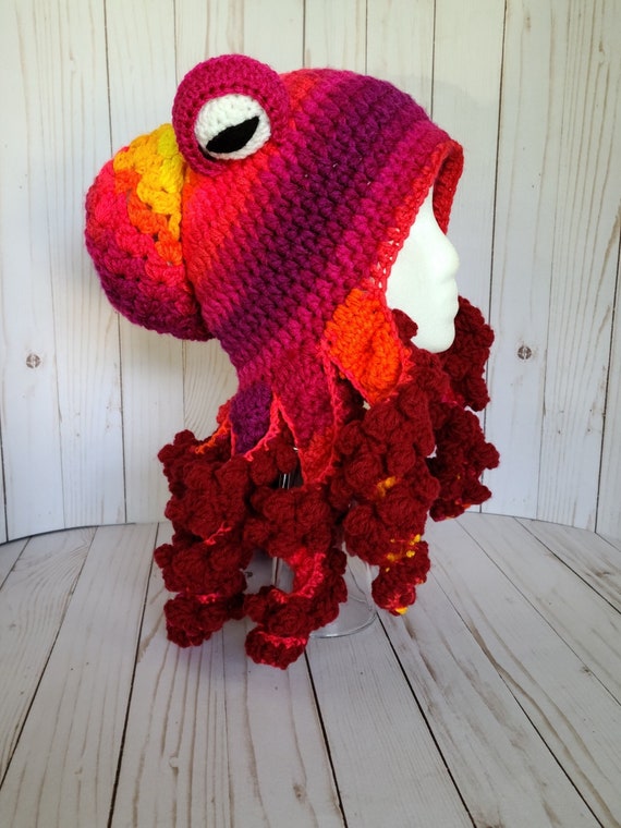 Handmade Kraken Squid Hat Octopus Squid Hat in Your Choice of Colors *CUSTOM ORDER* - Etsy main image 3