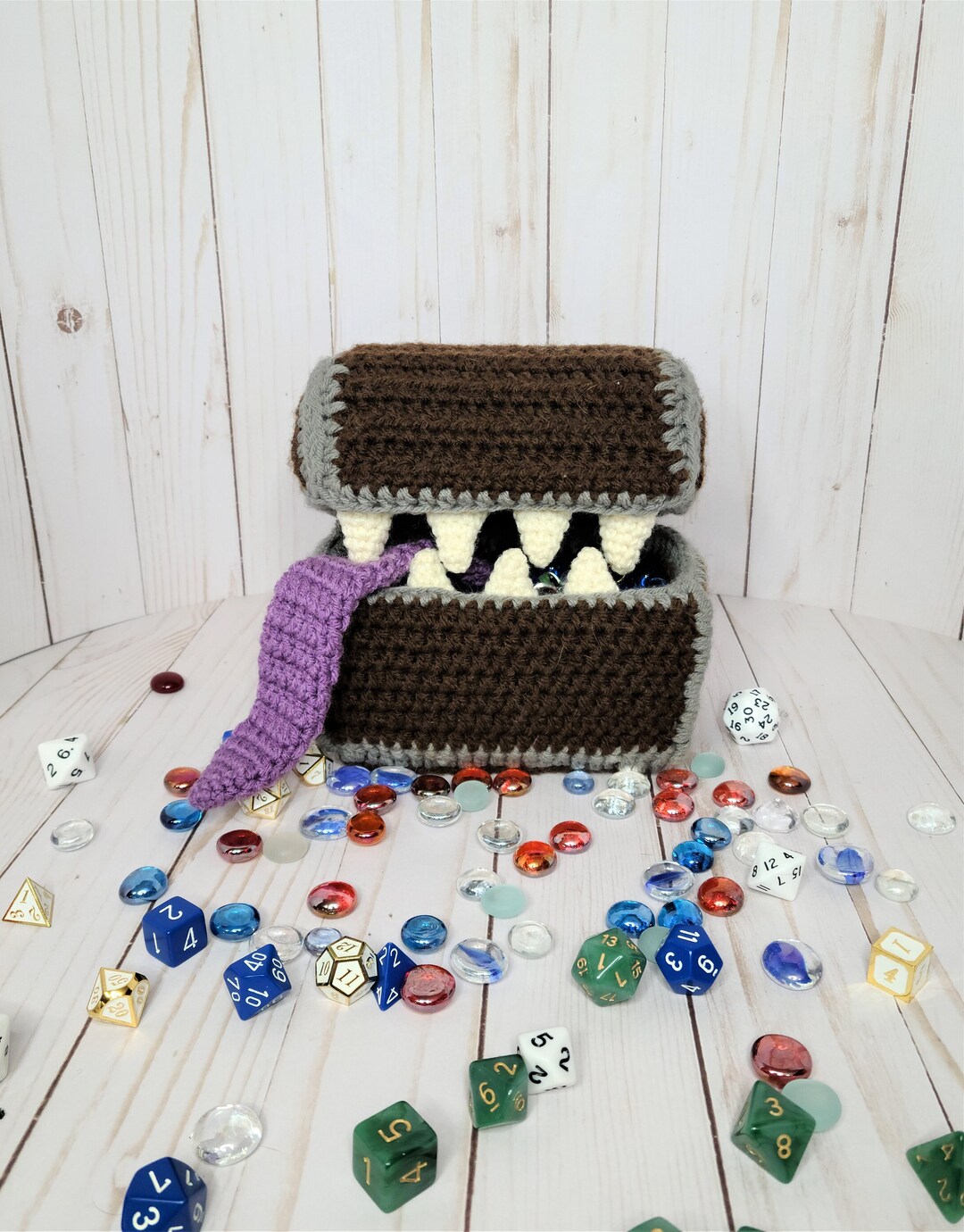 Crochet Mimic Box Monster Treasure Chest Fantasy Dice Bag Etsy