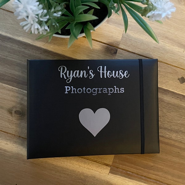 Children's Personalised BLACK BLUE Photograph Albums - Children Kids Pictures Photos Books - any name - lots of colours and images