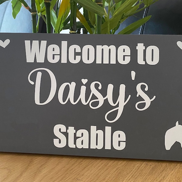 Personalised Horse Stable Door Wooden Sign Plaque - Pony Equestrian Yard Stables name plate