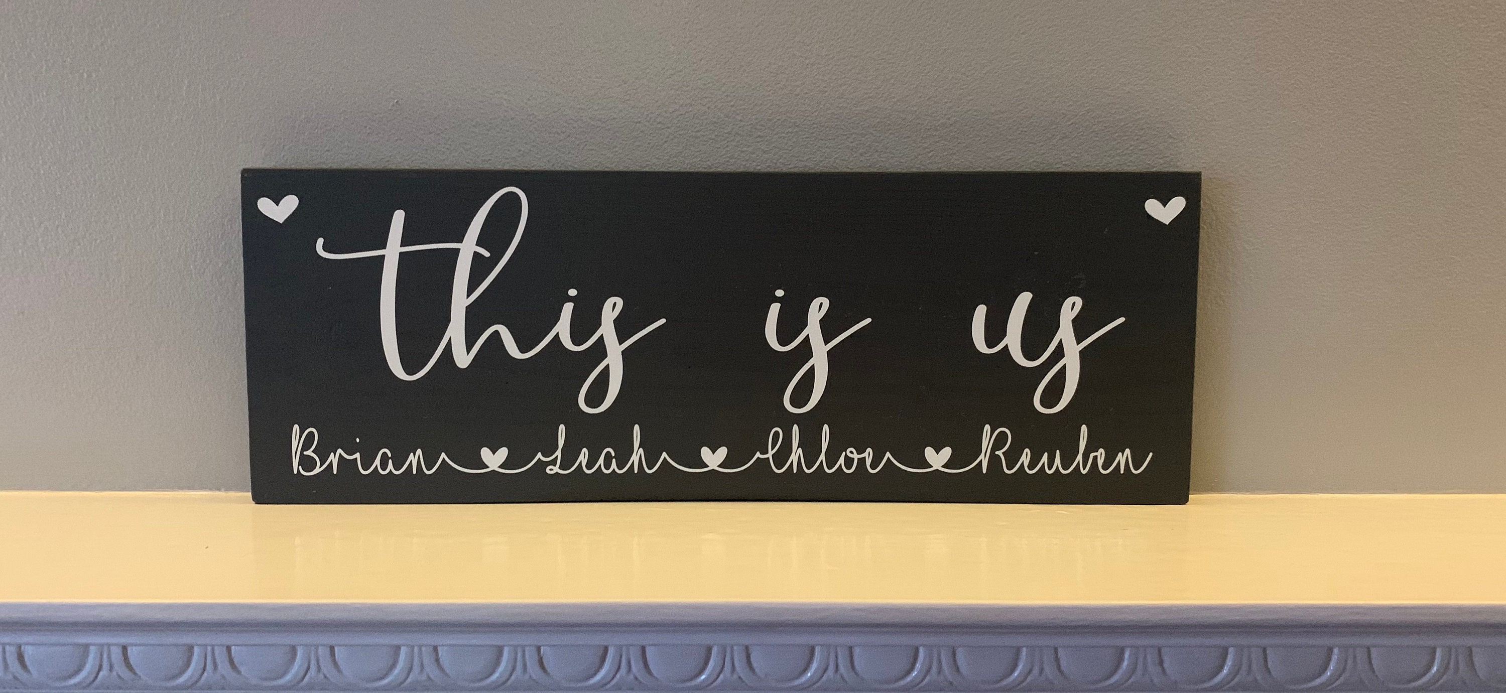 This is us plaque personalised wall sign decor family Etsy