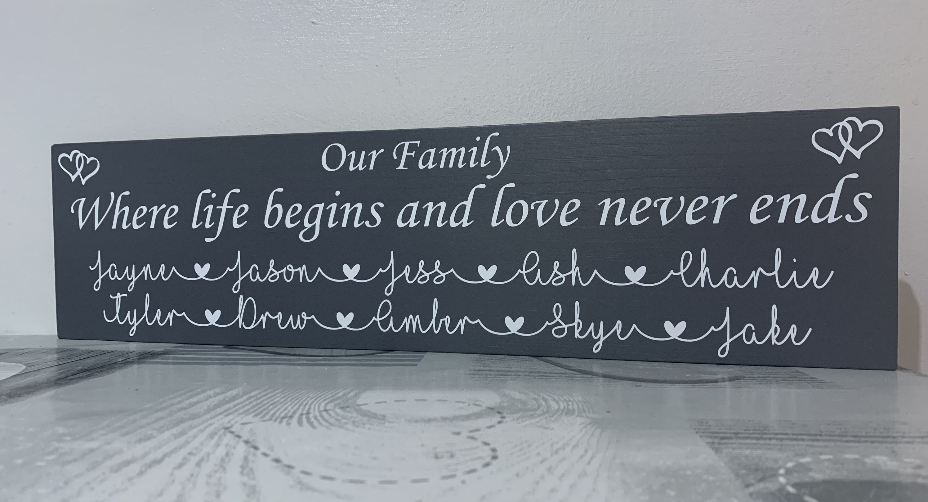 Personalised Our Family Plaque Personalized Wooden Wall Etsy UK