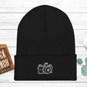 Camera Embroidery Beanie / Photographer Gifts / Film Maker Gifts / Camera Lover Gift / Photography Gift / Gift For Wedding Photographers
