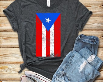 Distressed Puerto Rico Flag Rican Latino Womens Nightshirt