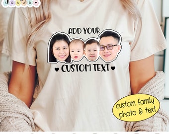 Family Picture Shirt, custom family photo shirts, personalized face shirts, headshot photos, holiday gifts for family