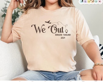 We Out Custom Travel Shirt, personalized travel destination, girl's trip, vacation shirt, traveling gifts, airplane mode, travel lover shirt