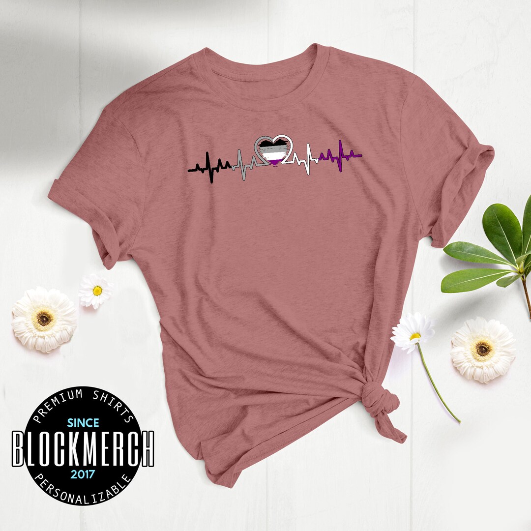 Asexual Heartbeat, Asexuality Shirt, Asexual Pride Gift, Subtle Pride Month, Asexual Rainbow Flag, Proud Asexual, Gender Neutral Shirt