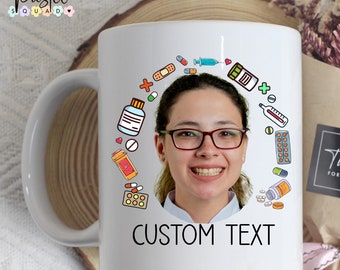 Custom Pharmacist Face Mug, pharmacy mug with photo, pharmacist gifts, pharmacy student, pharmacy tech, pharmD, pharmacist graduation gifts