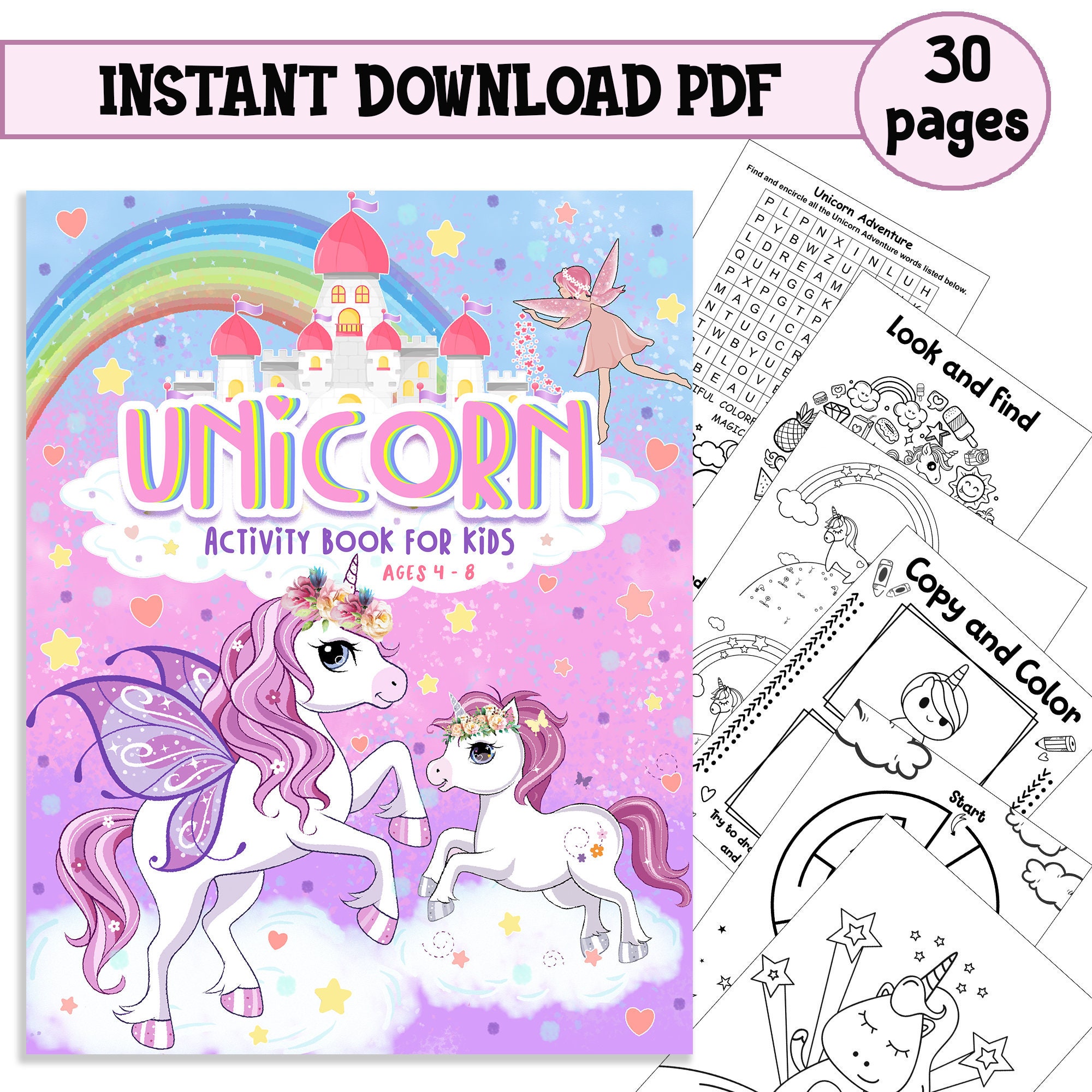 Unicorn Coloring Books for Girls 4-8: Magical Unicorn Coloring Books for Girls (US Edition) : for Girls, Toddlers and Kids Ages 1, 2, 3, 4, 5, 6, 7, 8 ! [Book]