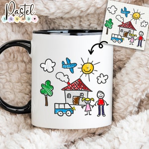 Custom Kids Drawing Mug, kids artwork on a mug, personalized kids art, customized mug with my kid&#39;s drawing, gift for mom, dad, parents