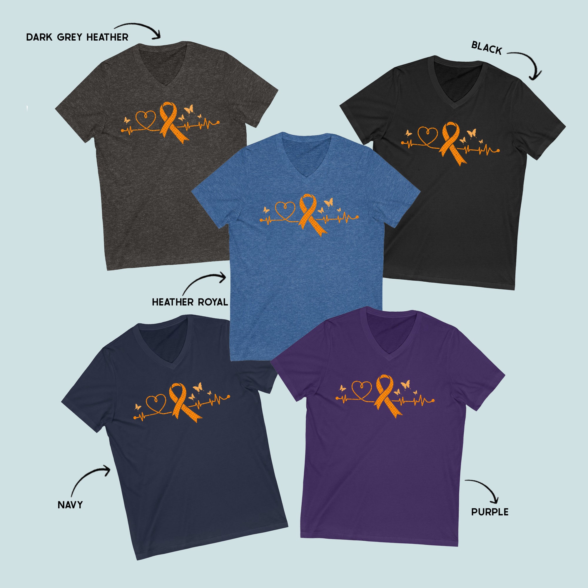 Leukemia Heartbeat Leukemia Cancer Awareness Shirt Orange - Etsy