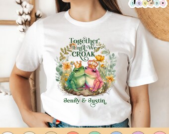 Custom Frog Couple Shirt, toad frog lover gifts, personalized name cottagecore froggy shirt, Valentine's Day, anniversary gifts