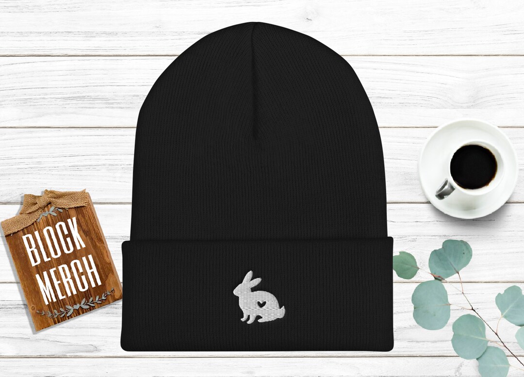 Bunny Beanie / Bunny Embroidery Hat / Gift for Bunny Owners / Etsy