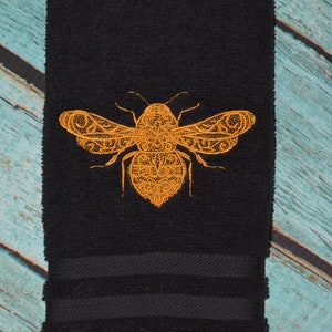 Elegent Bee Embroidered Hand Towe