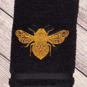 Elegent Bee Embroidered Hand Towel