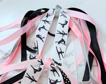 dance competition bows, dance hair bows, dance hair ribbons, dance gift, dance team hair bow, dance bows