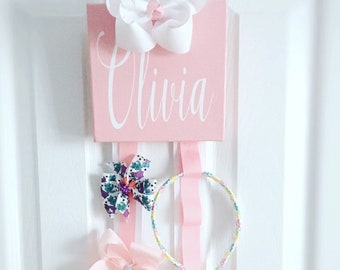Personalisierte Haarschleife Halter, Kinderzimmer Dekor, Baby Mädchen Geschenk