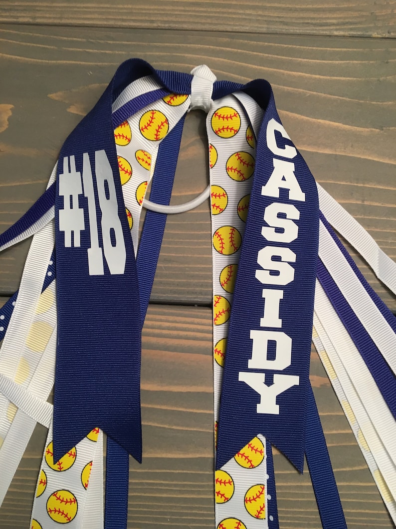 Softball Streamer Tournament Ribbons Softball Hair Ties Etsy
