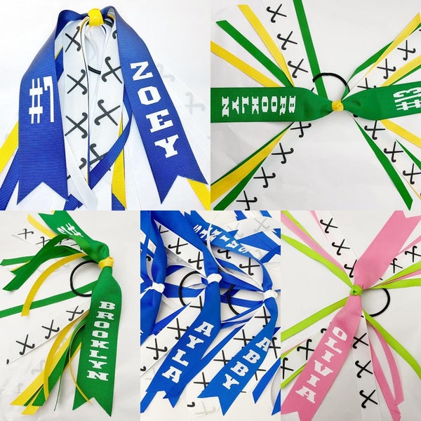 Field Hockey hair, Field Hockey ribbons, Field Hockey hair tie, Field Hockey streamer, Field Hockey bow, spirit ribbons, field hockey gift