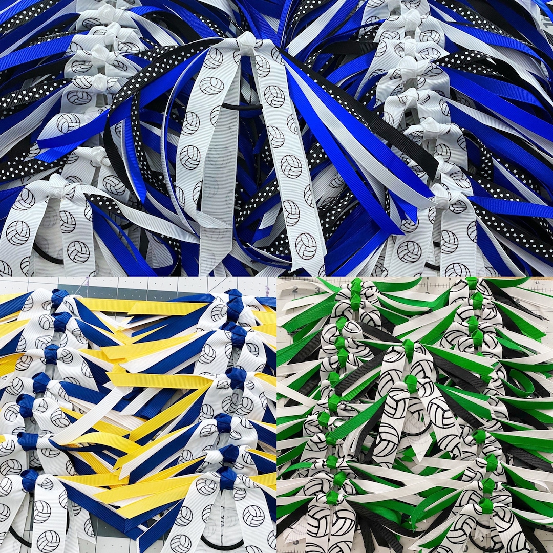 Volleyball Bows, Team Streamer, Volleyball Ribbons, Volleyball Hair Tie, Volleyball Hair