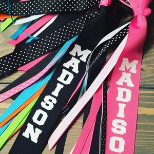 Personalized streamer, Sport elastic tie, Soccer ponytail, Soccer hair tie, Softball streamer, Sport bows, Ponytail Streamer, Sport bow,