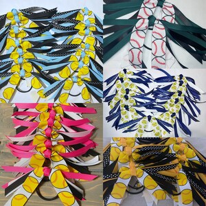 team streamers, Softball bow, Sports bows, softball team hair bows, Softball hair tie, Softball streamer, hair Streamer, Softball gift,