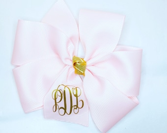 Personalized Grosgrain Hair Bow, Monogram Boutique Bow