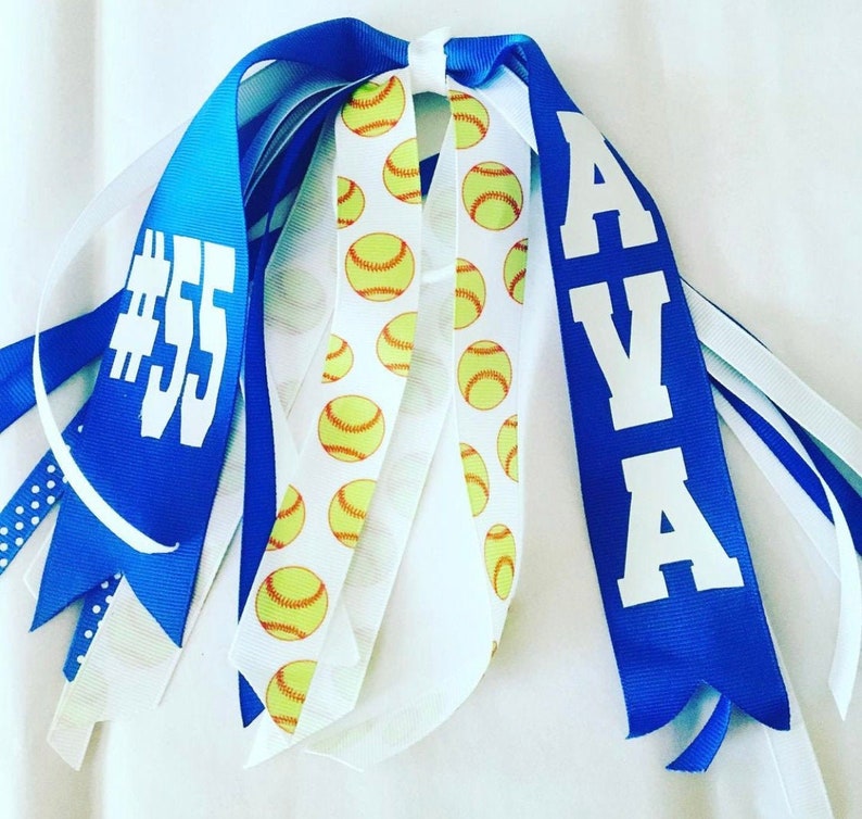 Softball Team Bows Sport Bows Team Ponytail Softball Team Etsy