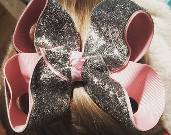 Pink Glitter Hairbow, Glitter bow, Glitter hair bow, Toddler hair bow, Large Pink Glitter Hair Bow, girl gift idea, bows on sale