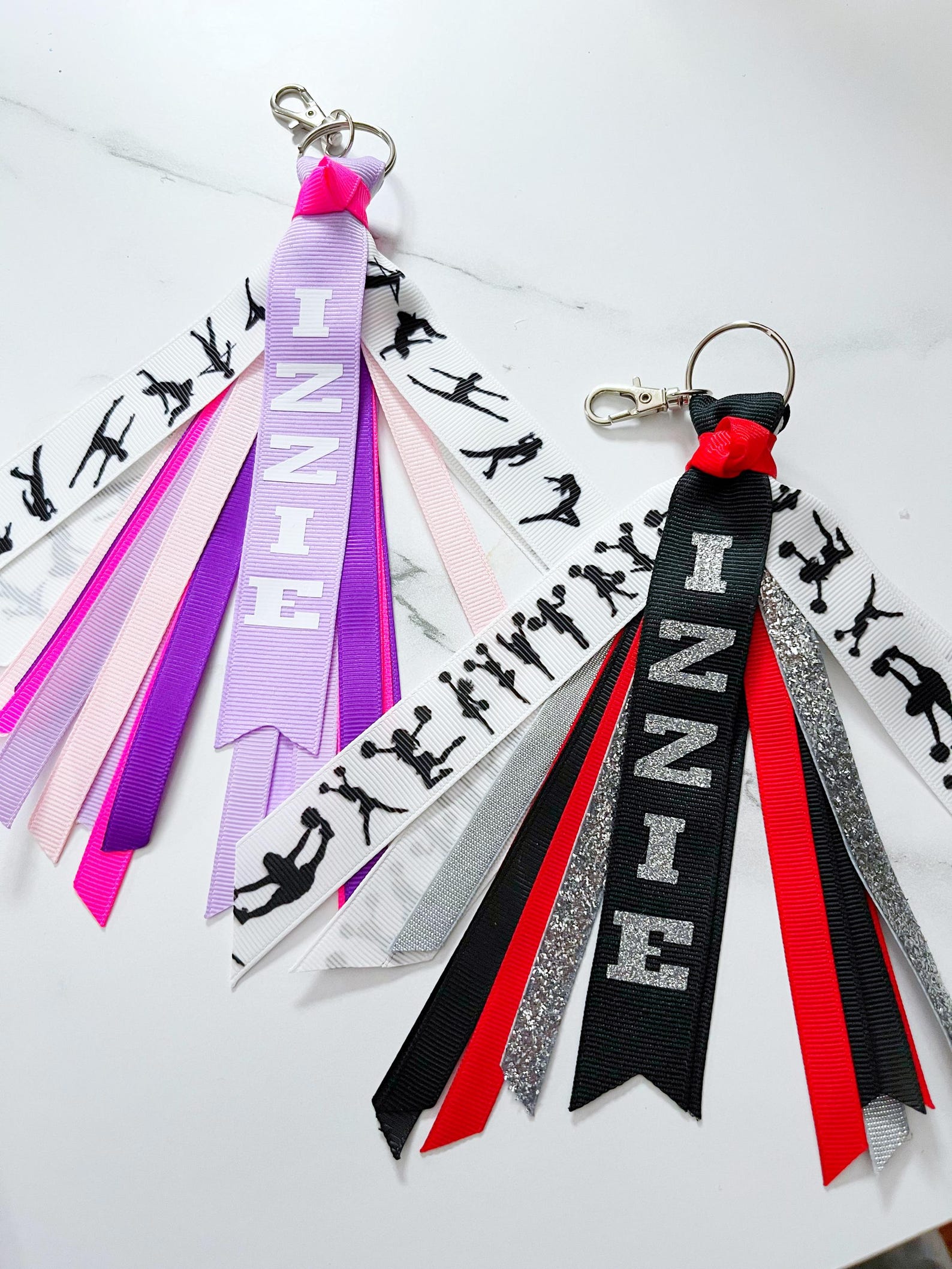 Personalized Cheer Ribbon Keychain, Cheerleader Bag Tag - Etsy