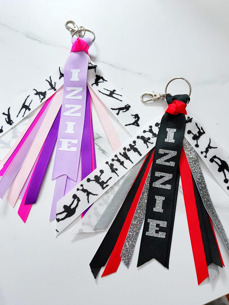 Cheerleading Ribbon Keychains Personalized Cheer Ribbon Keychain, Cheerleader Bag Tag - Etsy