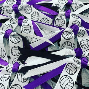 Volleyball bows, Team streamer, volleyball ribbons, volleyball hair tie, volleyball Hair Streamer, team bows, volleyball team hair bows image 9