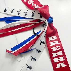 Personalized Track Runner Ponytail Streamer, Cross Country gift Hair Tie