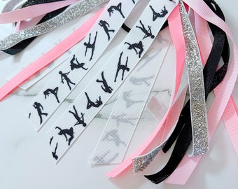 Ruban de danse avec banderole pour cheveux - Cadeau idéal pour une danseuse - Longueur et couleurs à personnaliser