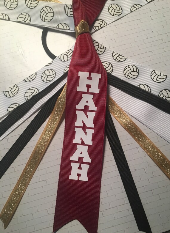 Personalized Embroidered Volleyball Ponytail Streamers