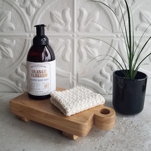 Gootsteen houten stijgbuis met ooghandvat, handgemaakte gootsteenzijzeep houten stijgbuis, gootsteencaddy, gootsteenaccessoire, keukendecor, keukenblad