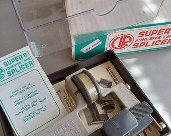 Vintage CIRO Super 8mm Adhesive Tape Splicer with Case & Booklet made in Italy Camera Equipment