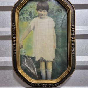 Antique Victorian Bubble Glass Frame, 18x12  Frame, Ornate Brown/Gold Wood Frame, Vintage Wall Art, Gallery Wall Decor