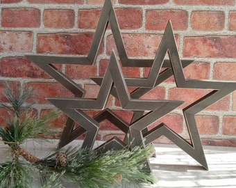 Christmas Wood Stars , Star Decorations, Christmas Tree Star Ornament, Christmas Decor, 4th of July Mantel Decorood Stars