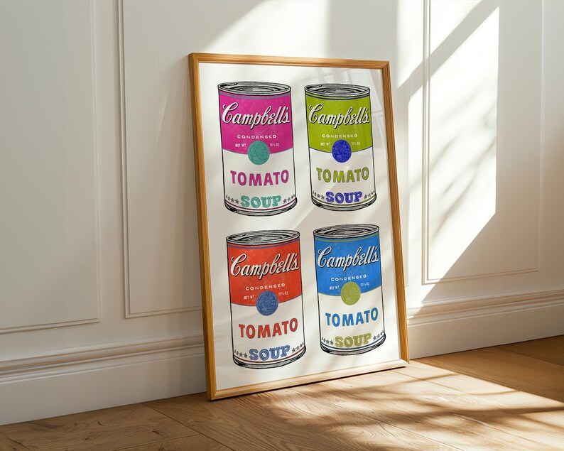Campbell's Tomato Soup Pop Art Print: Watercolor Kitchen Decor (digital ...