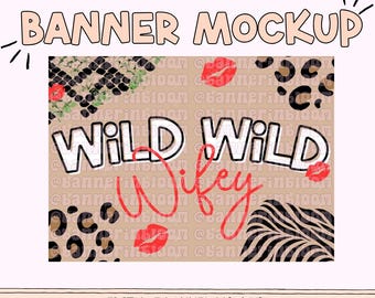 WIld Wild Wifey, Banner Digital Mockup Template Editable on Canva