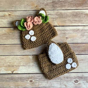 Newborn Deer Outfit, Baby Deer, Crochet Newborn, Photo Prop Outfit, Newborn Crochet Deer, Baby Girl, Baby Shower Gift, Girl Deer, Newborn