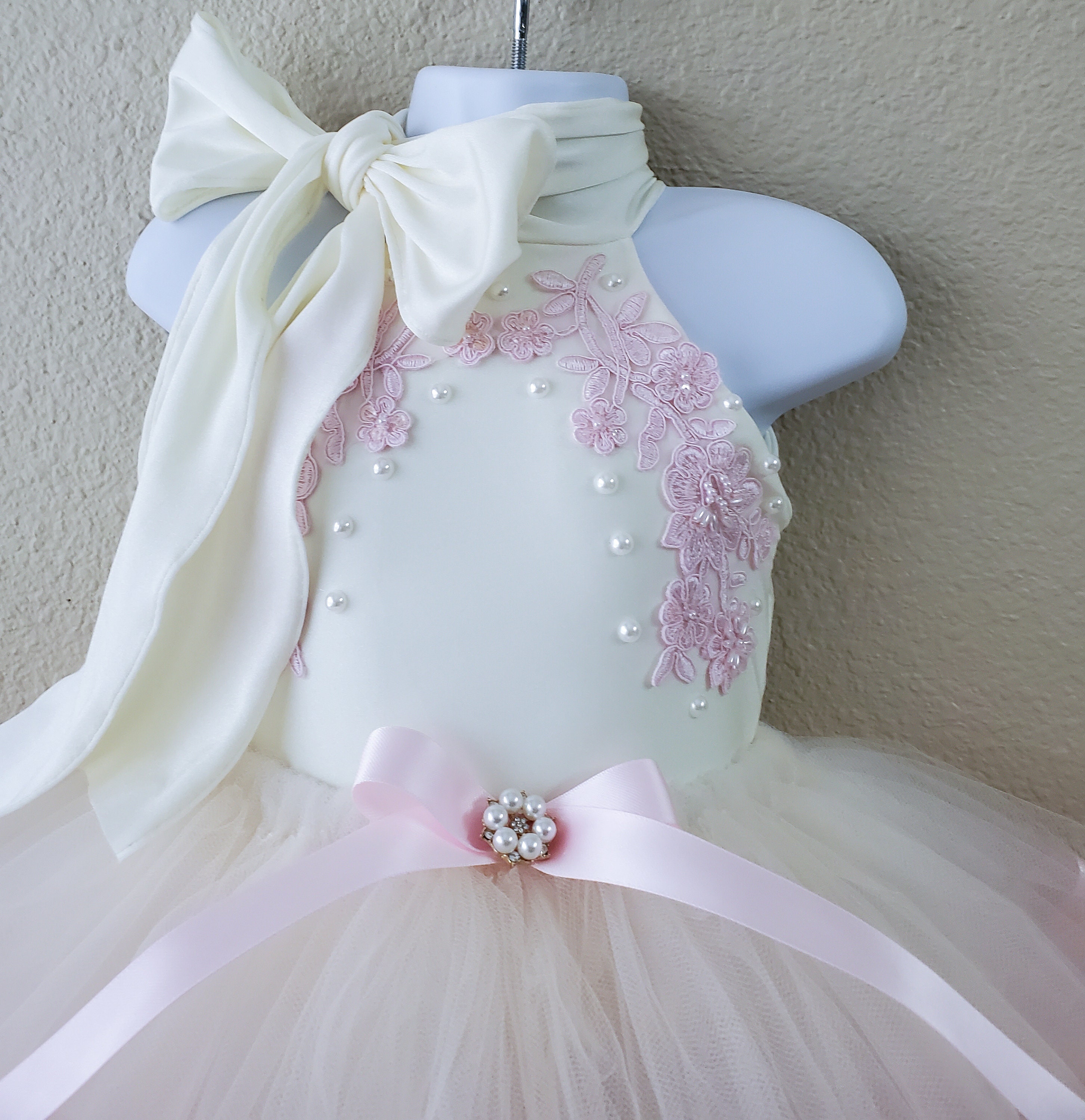 Pink Lace Tutu, Flower Girl Dress, Birthday Tutu Dress