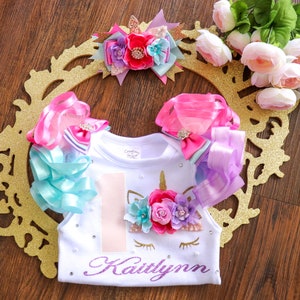 Unicorn Birthday Outfit, Unicorn Shirt, Unicorn Party, Pastel Rainbow Tutu, Unicorn birthday shirt, Unicorn birthday, baby shirt, baby tutu