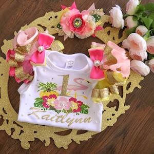 Flamingo Shirt, Hawaiian Shirt, Luau Shirt, Birthday Shirt, Baby birthday, Pineapple Shirt, Baby Shirt, Luau Birthday, Tropical Birthday