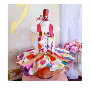 girls circus costume, girls clown dress, baby clown dress, circus birthday tutu, baby tutu, clown tutu, circus dress, Clown Costume tutu