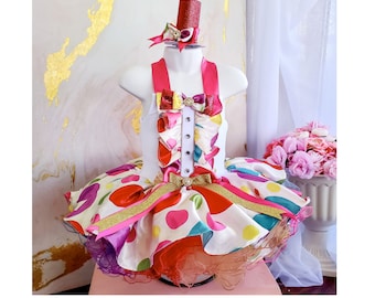 Pomni - Vestito da clown per ragazze, per bambini, motivo